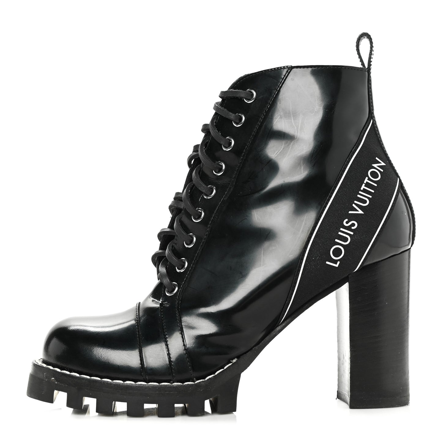 Patent Calfskin Star Trail Ankle Boots 41 Black