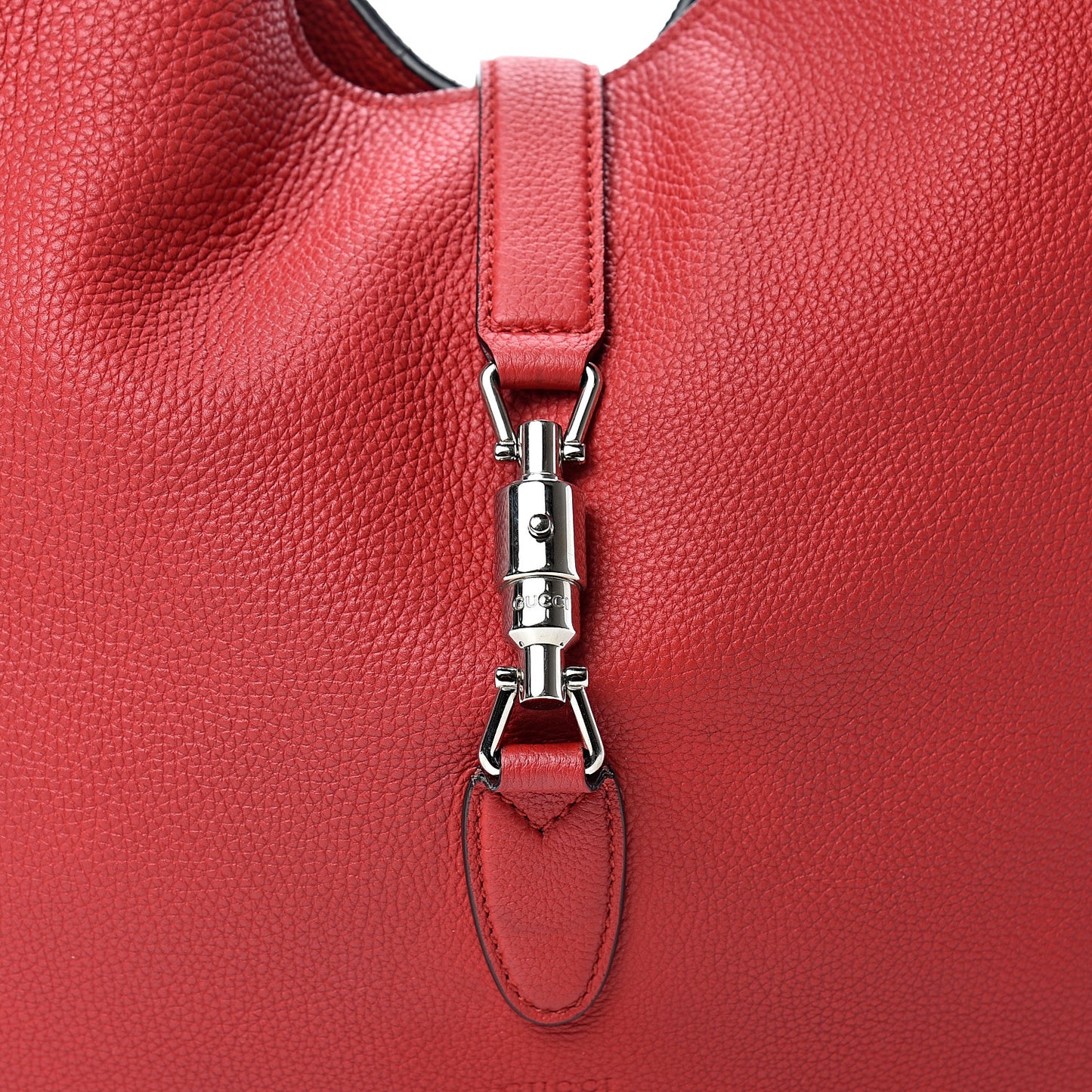 Soft Grained Calfskin Large Jackie Hobo Hibiscus Red
