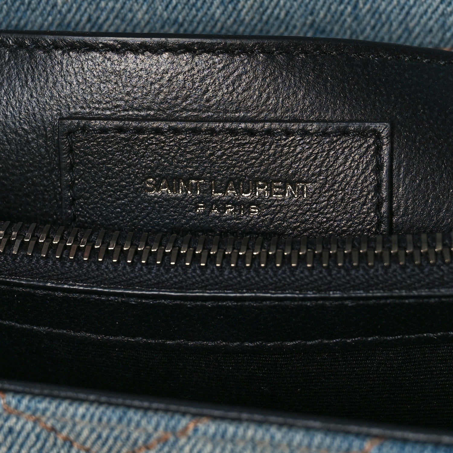 Saint Laurent Washed Denim Matelasse Chevron Monogram Medium College Bag Blue Cinnamon 6 of 10