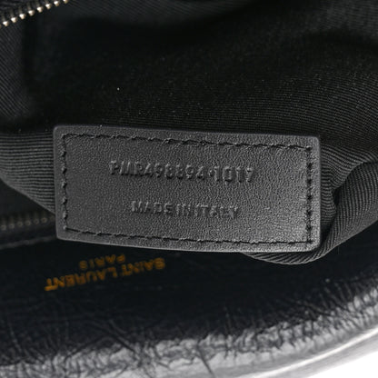 Saint Laurent Crinkled Calfskin Matelasse Monogram Medium Niki Chain Satchel Black 7 of 10