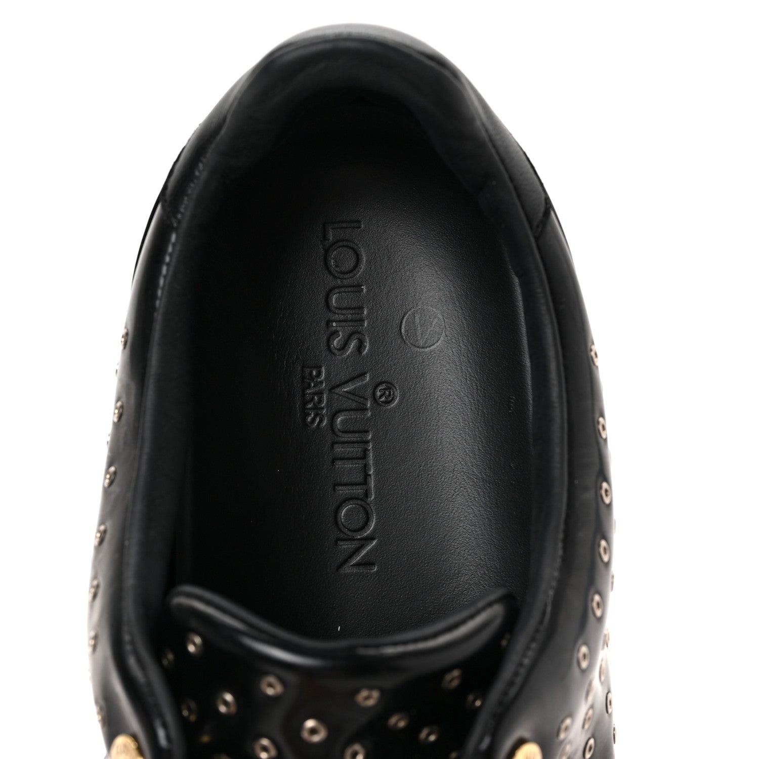 Louis Vuitton Patent Calfskin Studded Frontrow Sneakers 40 Black 7 of 8
