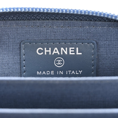 Chanel Caviar Timeless CC Zip Around Coin Purse Blue 6 of 11