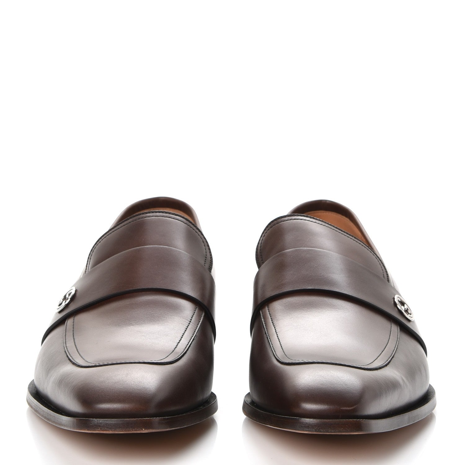 Gucci Spirit Calfskin Mens Broadwick Loafers 13 Cocoa 2 of 10