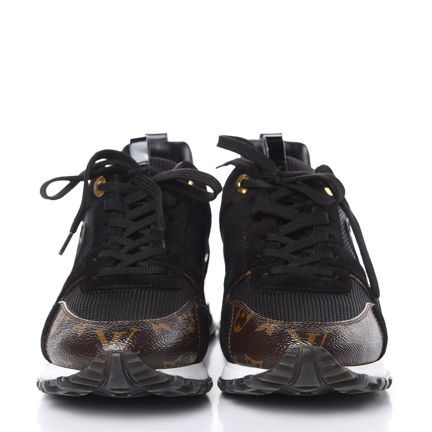 Suede Monogram Run Away Sneakers 37.5 Black