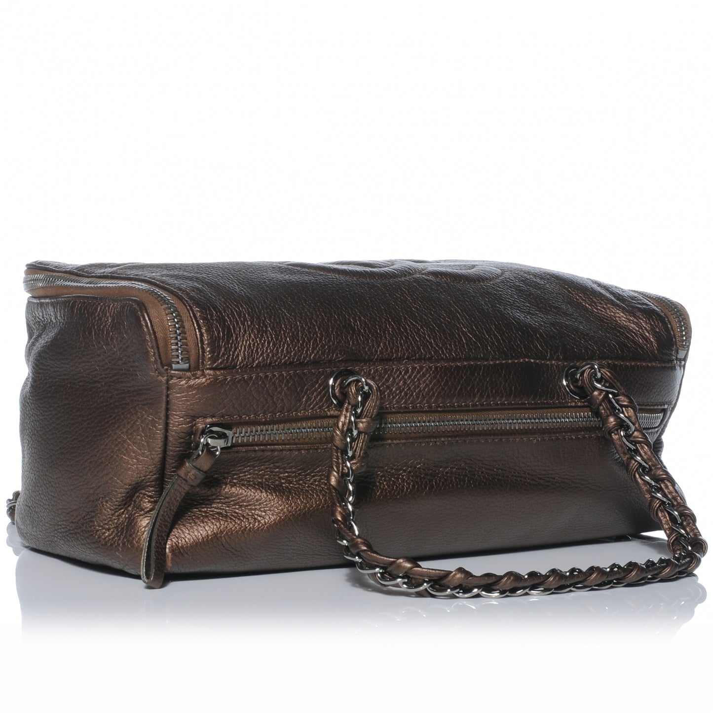 Metallic Deerskin Luxe Ligne Bowler Bronze