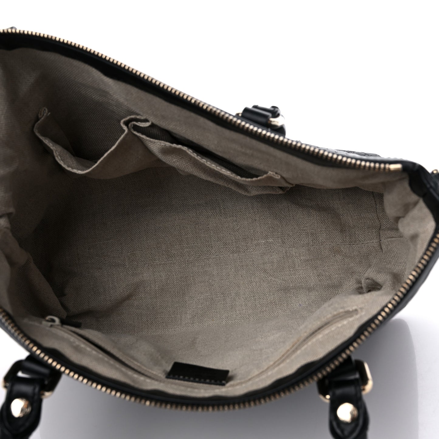 Soft Microguccissima Small Zippered Satchel Black