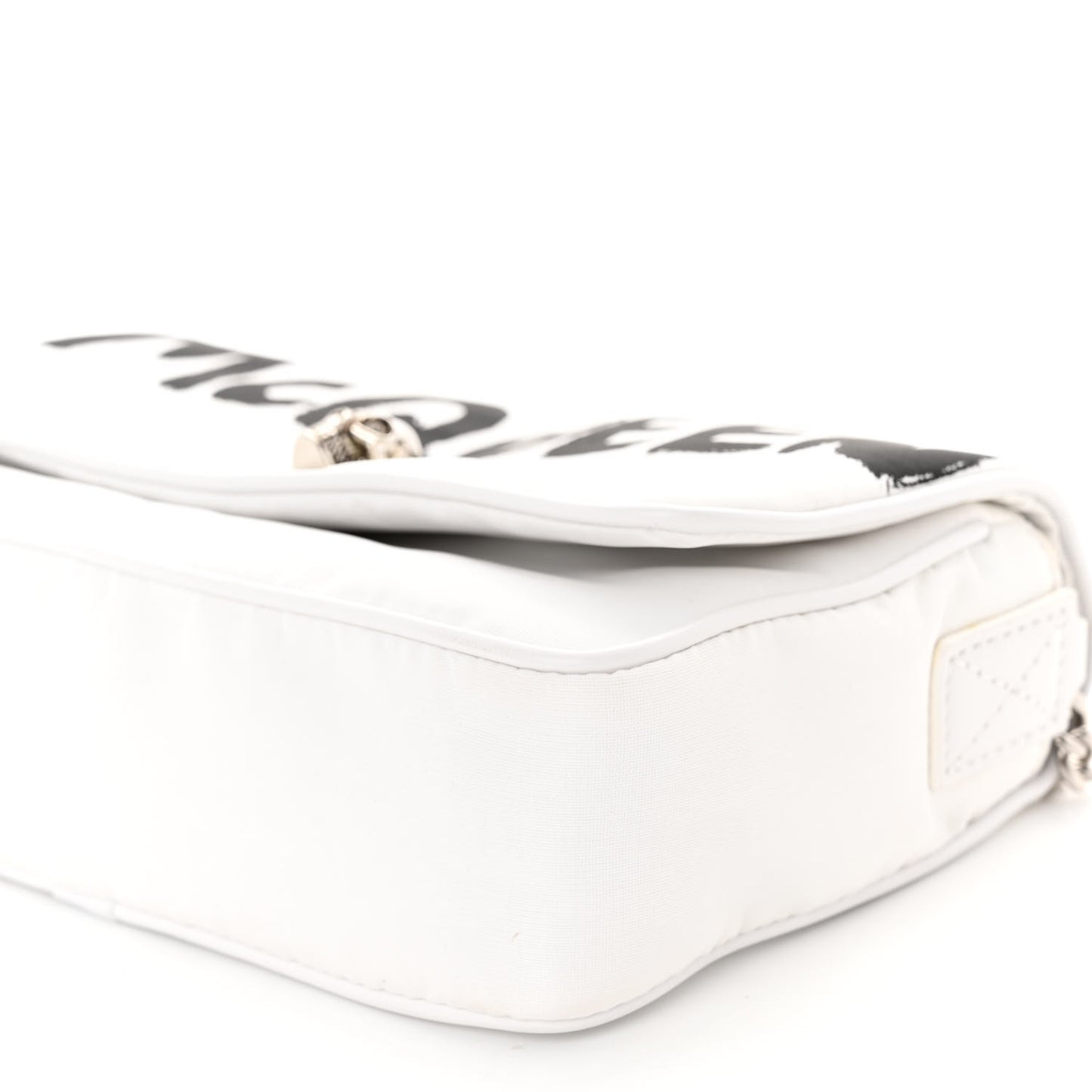 Nylon Graffiti Skull Small Crossbody Bag White Black