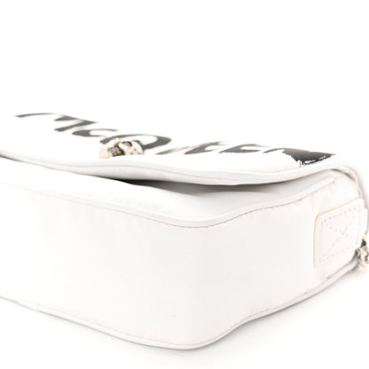 Alexander McQueen Nylon Graffiti Skull Small Crossbody Bag White Black 10 of 10