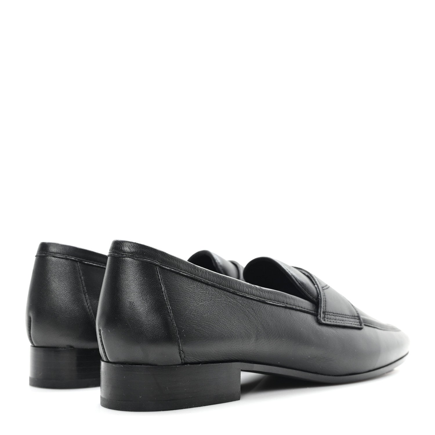 Chanel Calfskin Womens Stitched CC Loafers 38 Black 5 of 9