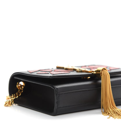 Saint Laurent Calfskin Small Monogram Kate Tassel Heart Satchel Black Rouge 7 of 8