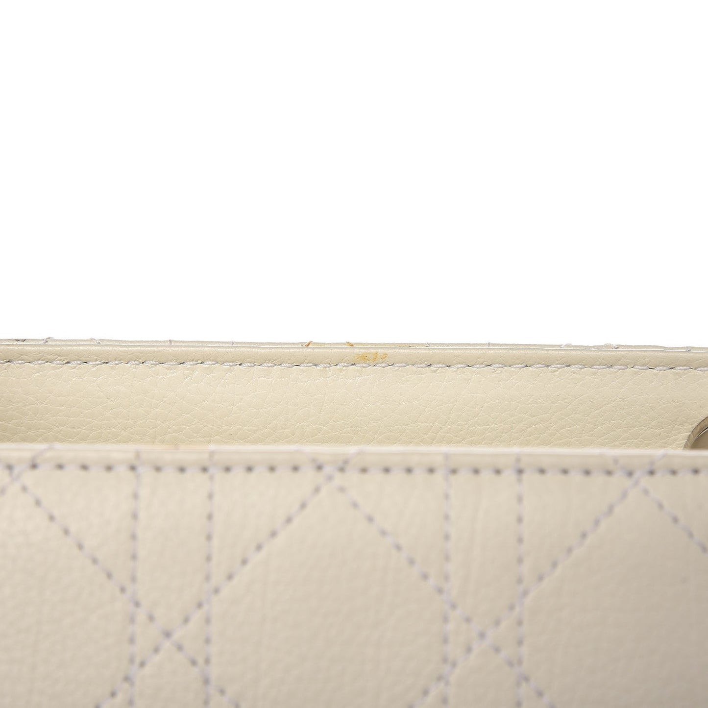 Calfskin Cannage Stitched Large East West Lady Dior White