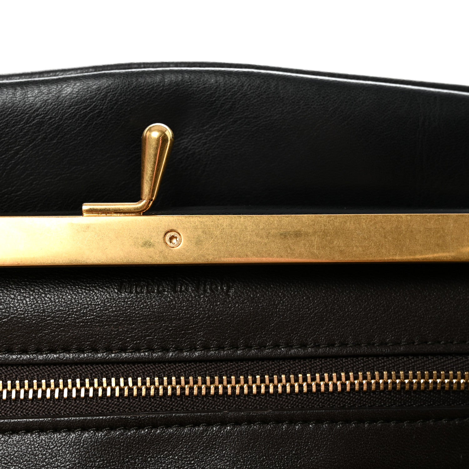 Celine Smooth Calfskin Eyelet Small Top Handle Bag Black 1844367