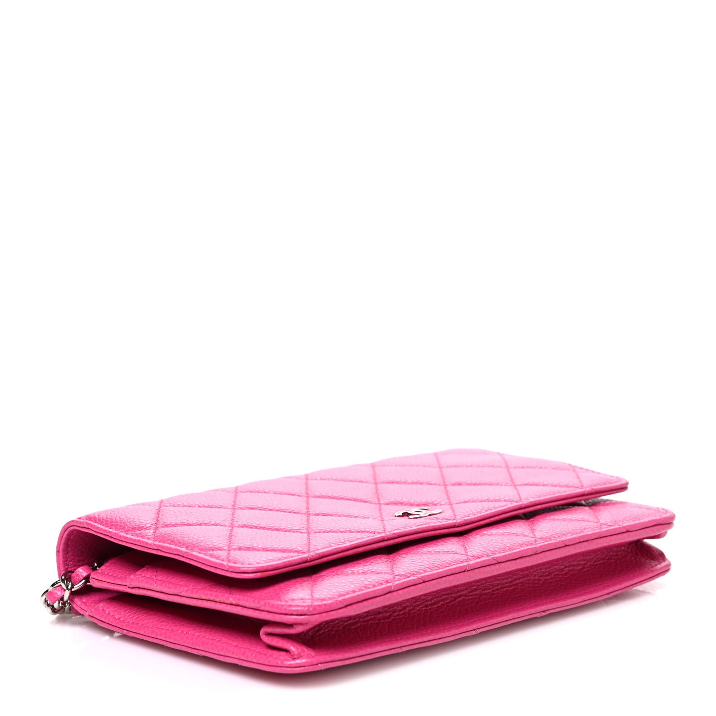 Caviar Quilted Wallet on Chain WOC Pink