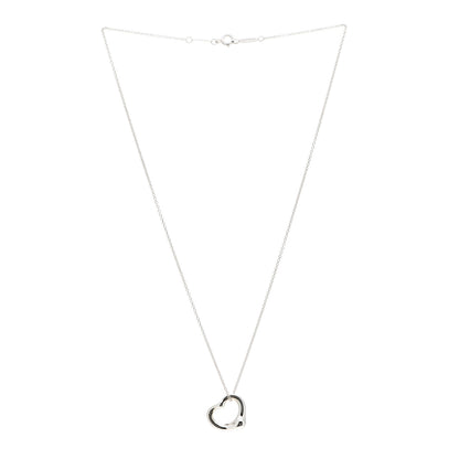 Tiffany Sterling Silver 16mm Elsa Peretti Open Heart Pendant Necklace 3 of 4