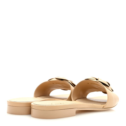 Chanel Lambskin Camellia Slide Sandals 39 Beige 4 of 8