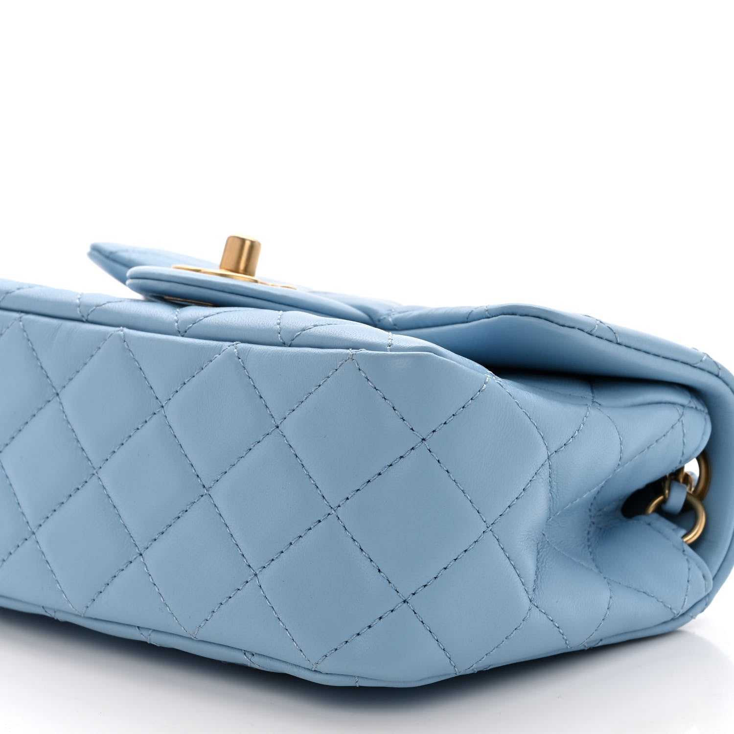 Chanel Lambskin Quilted Mini Pearl Crush Flap Light Blue 10 of 11