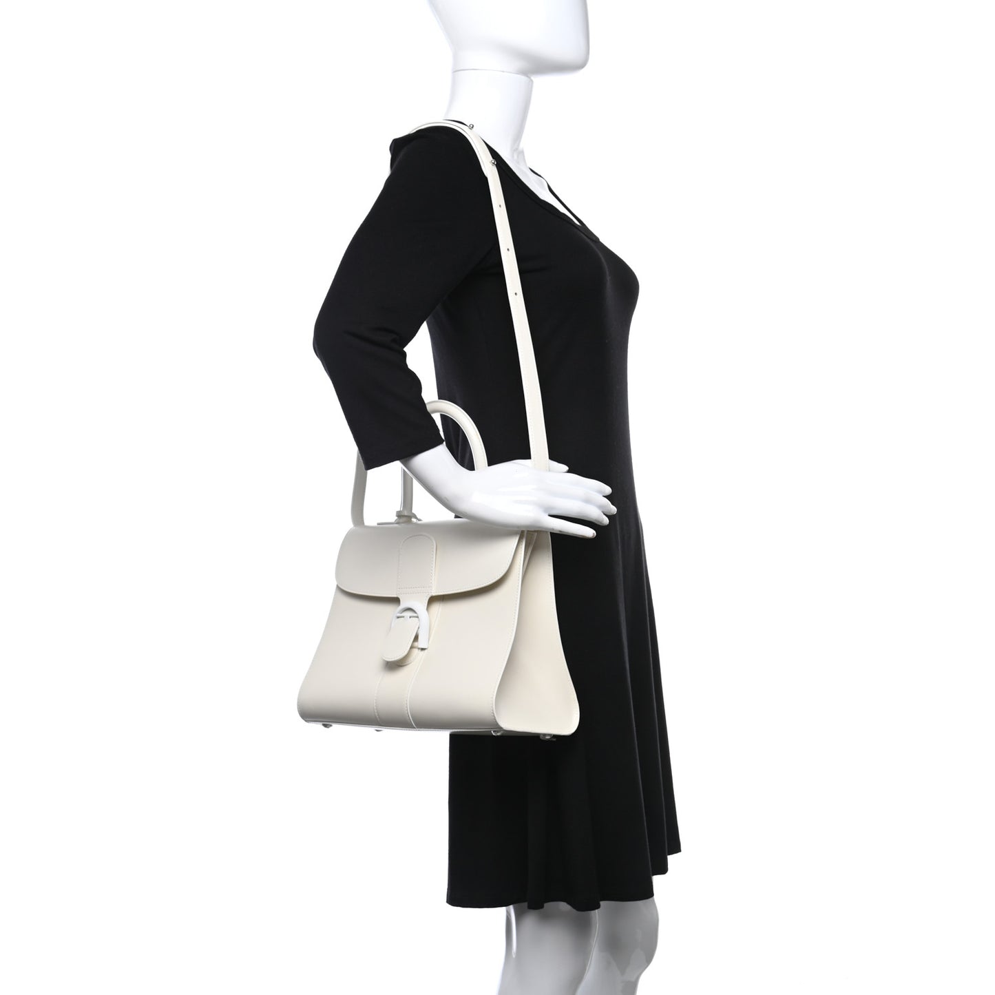 Box Calfskin MM Brillant Satchel Ivory
