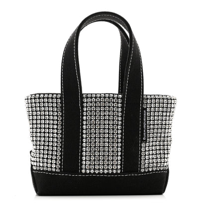 Alexander Wang Mesh Crystal Rhinestone Mini Crusier Tote Black Silver 1 of 10