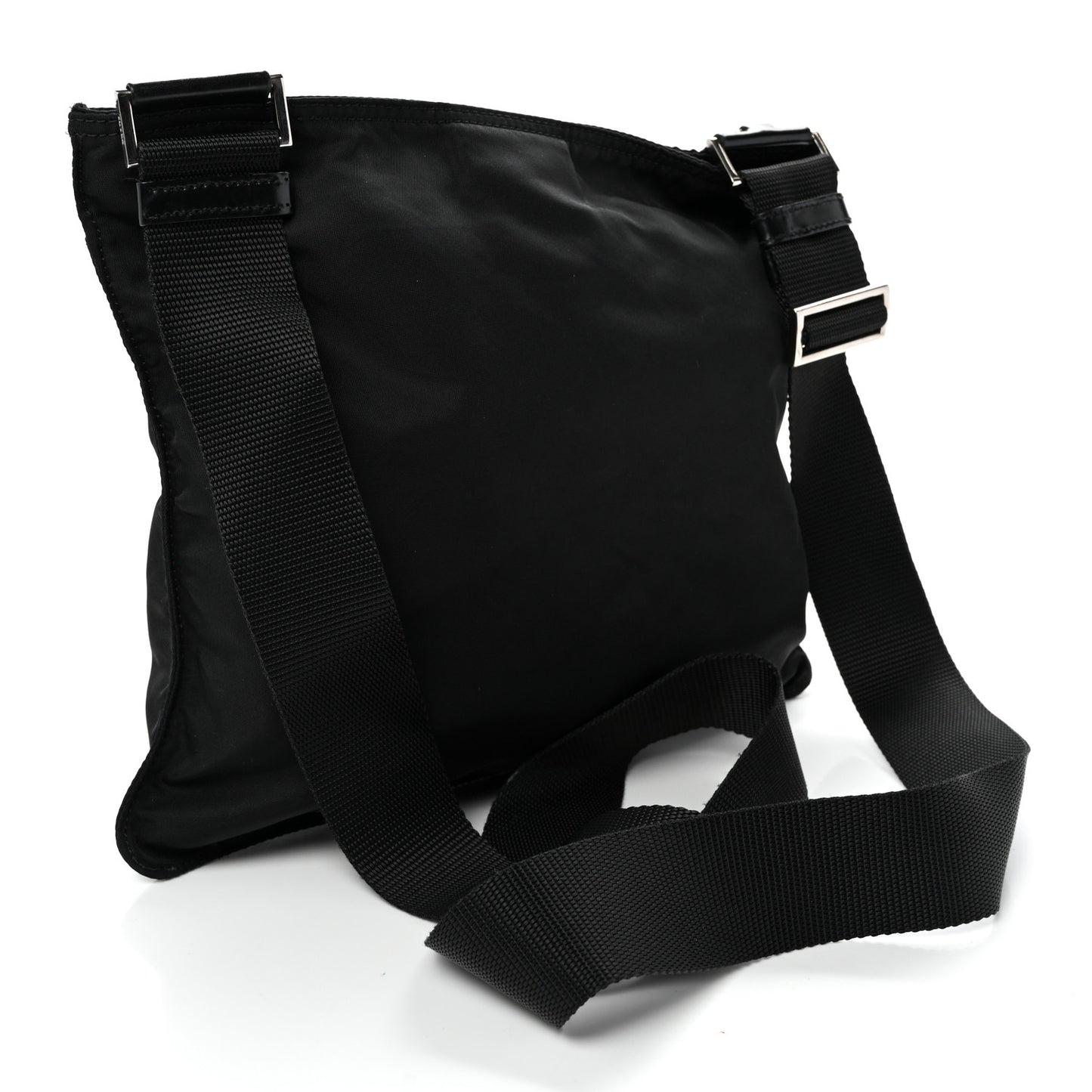 Nylon Vela Flat Messenger Bag Black