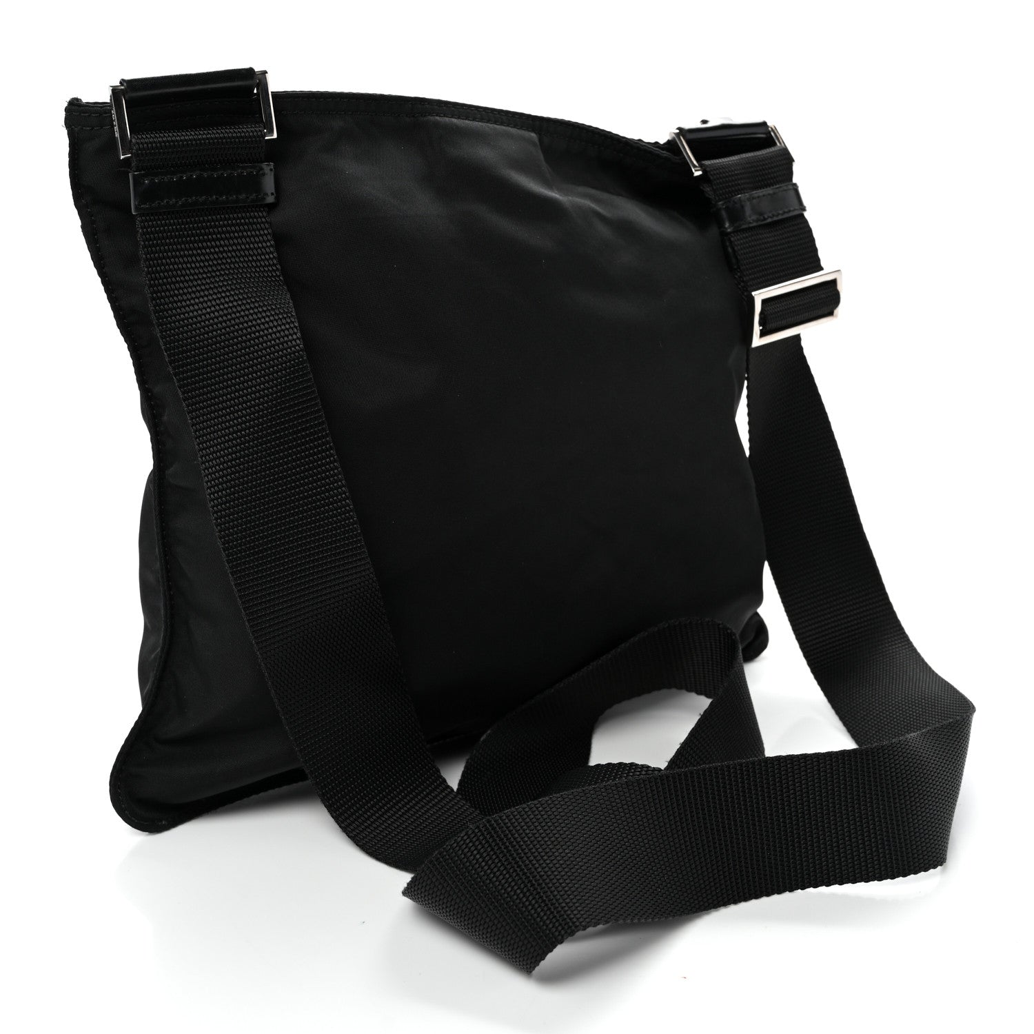 Prada Nylon Vela Flat Messenger Bag Black 3 of 9