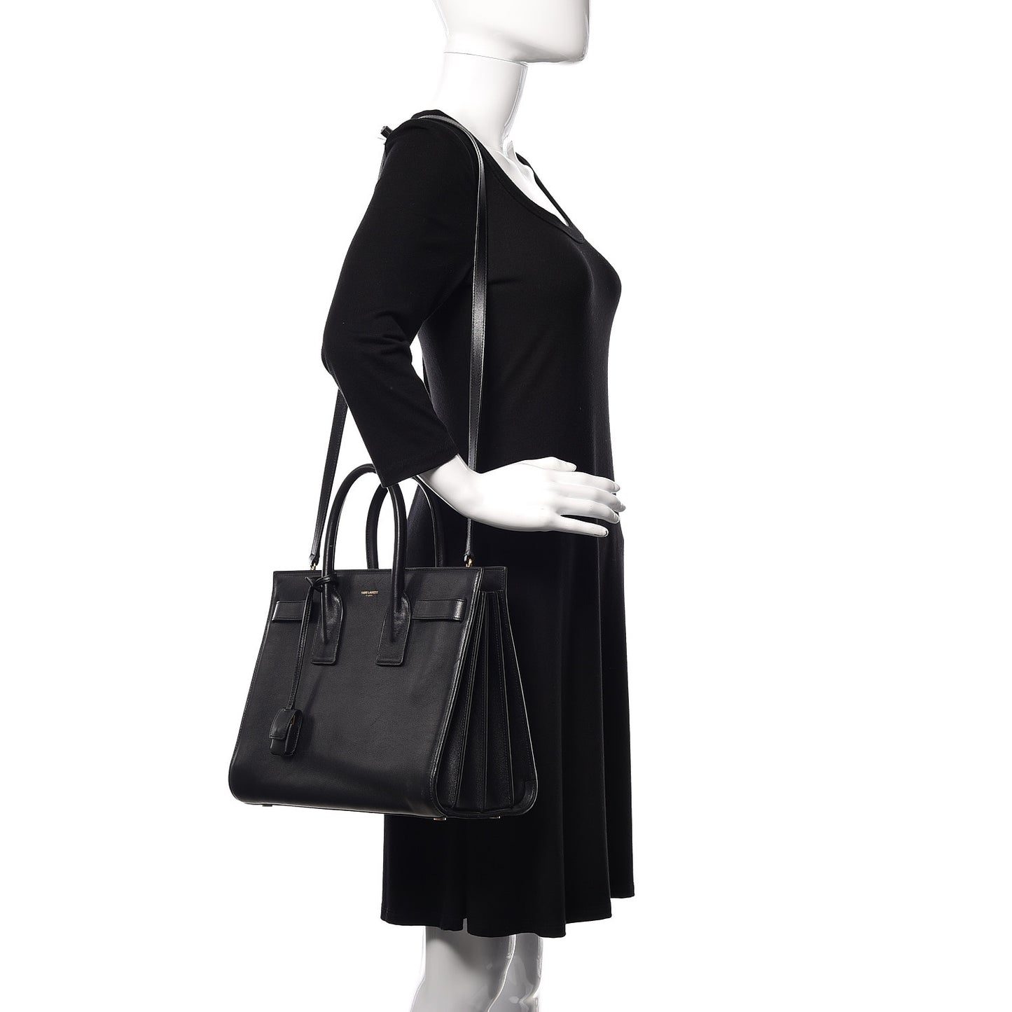 Calfskin Small Sac De Jour Black