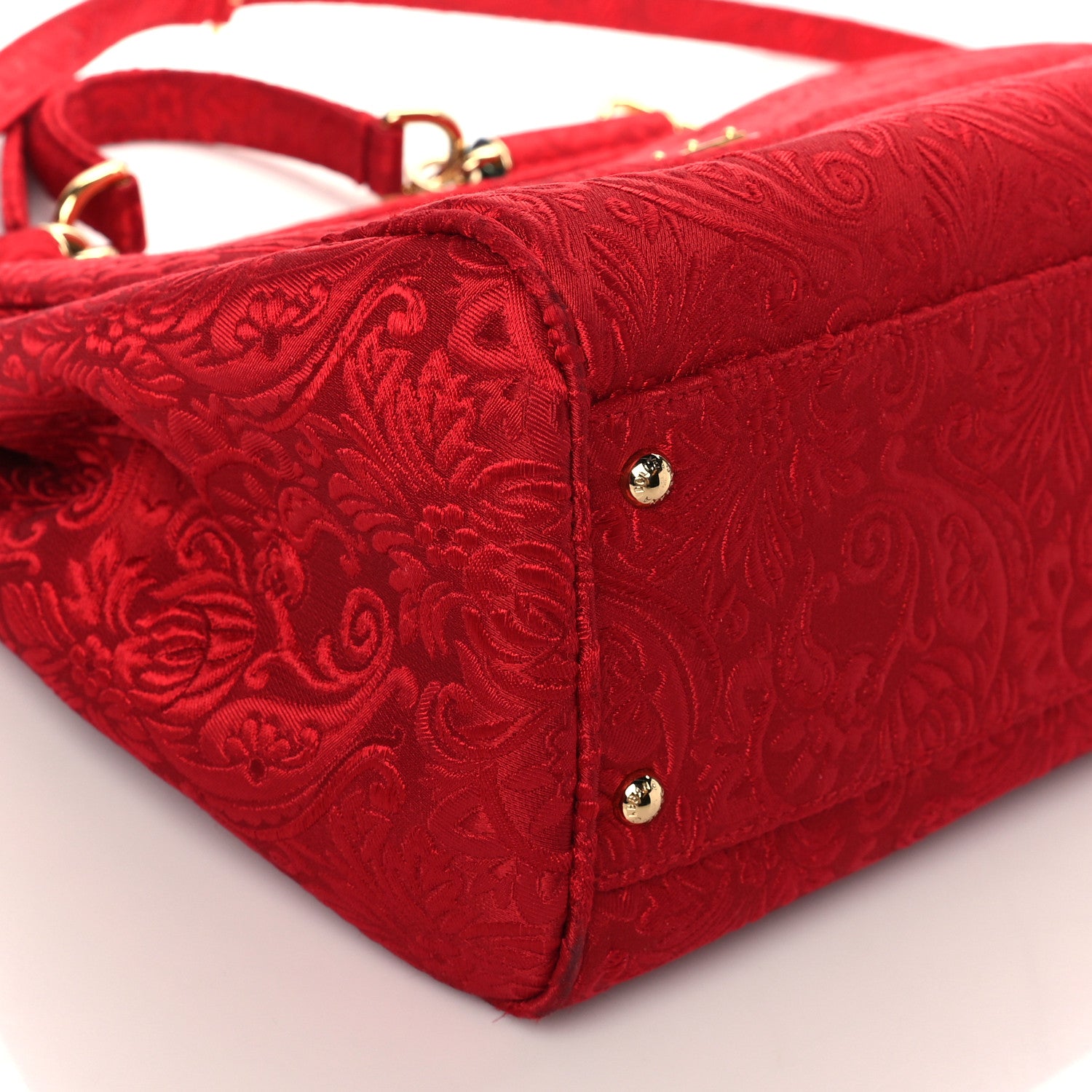 Dolce & Gabbana Brocade Large Miss Sicily Satchel Red 7 of 8