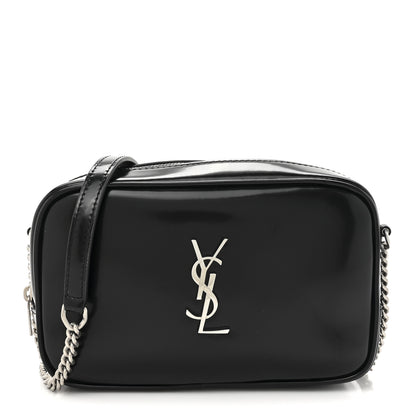 Saint Laurent Shiny Calfskin Monogram Mini Lou Camera Bag Black 1 of 10
