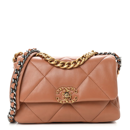 Chanel Lambskin Quilted Medium Chanel 19 Flap Brown 1 of 9
