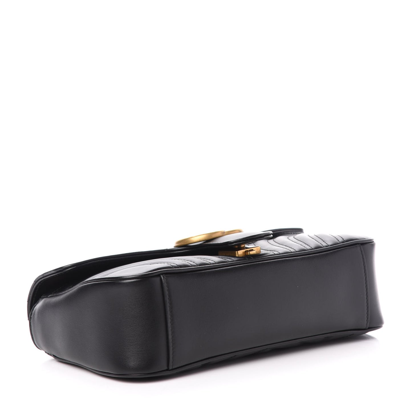 Calfskin Matelasse Small GG Marmont Shoulder Bag Black