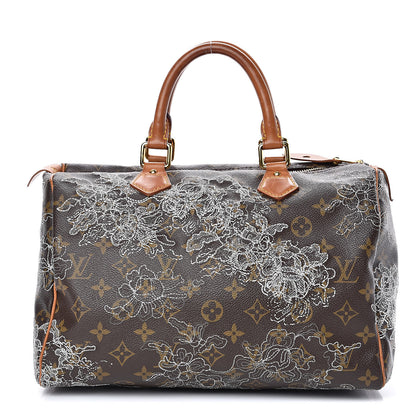 Louis Vuitton Monogram Dentelle Speedy 30 Silver 1 of 20