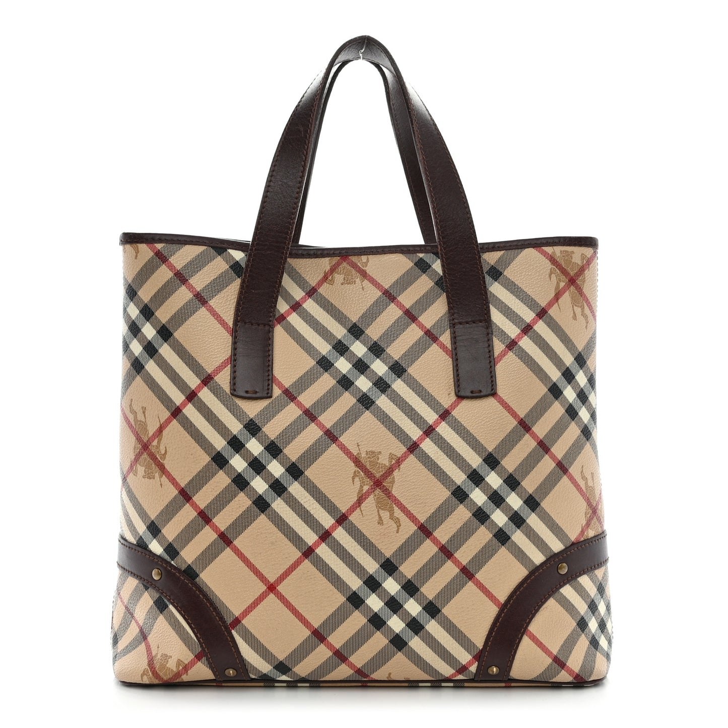 Haymarket Check Studded Tote Chocolate