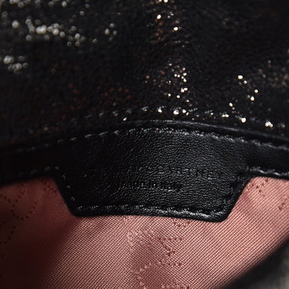 Stella McCartney Metallic Shaggy Deer Quilted Tiny Fold Over Falabella Black 6 of 7
