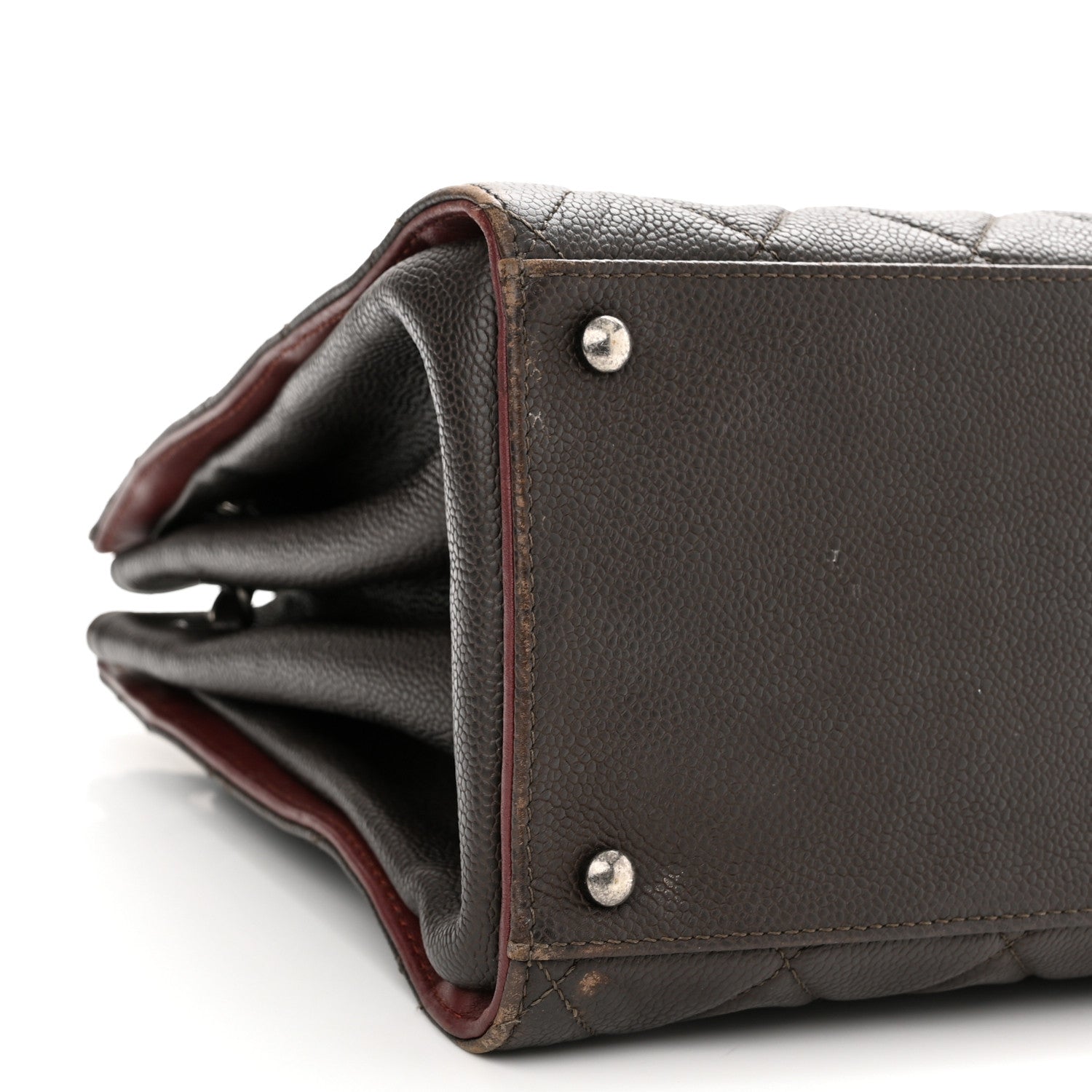 Chanel Caviar Quilted Large CC Accordion Shopping Bag Brown 11 of 15