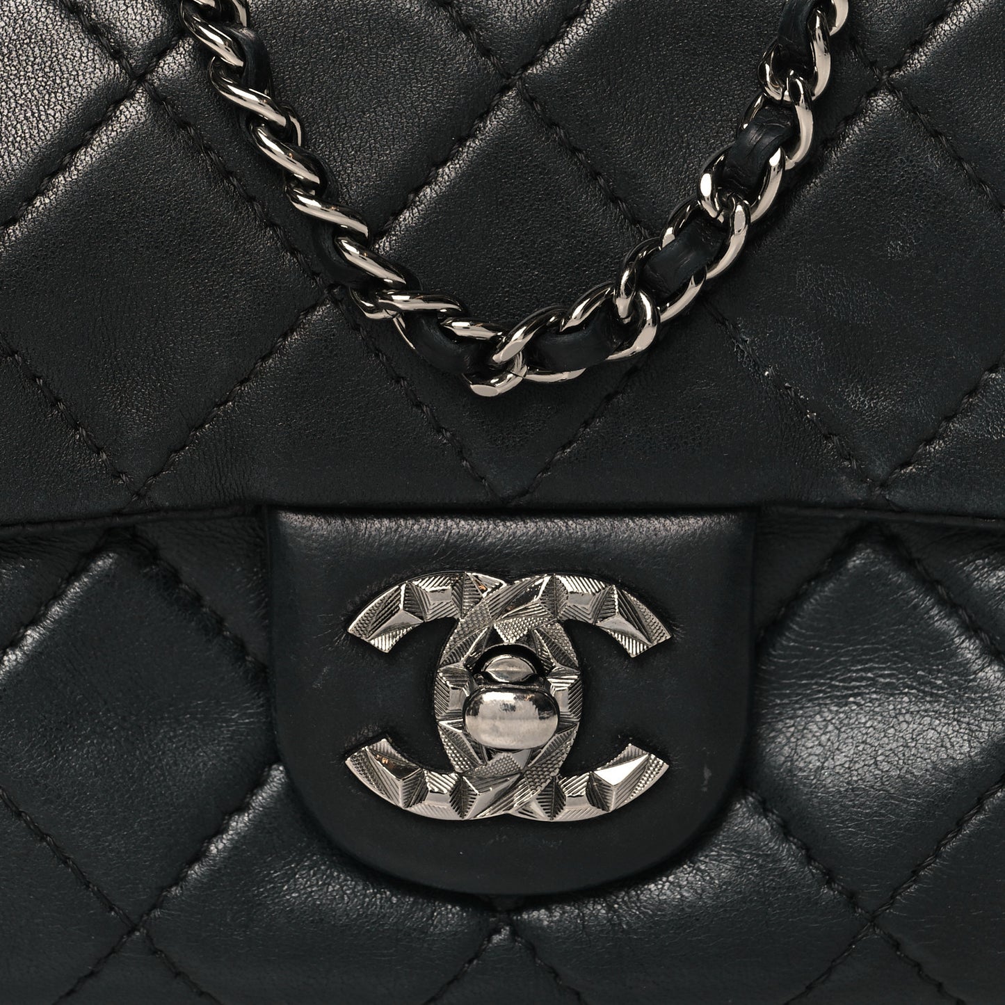 Lambskin Quilted Mini Mineral Nights Flap Crossbody Bag Black