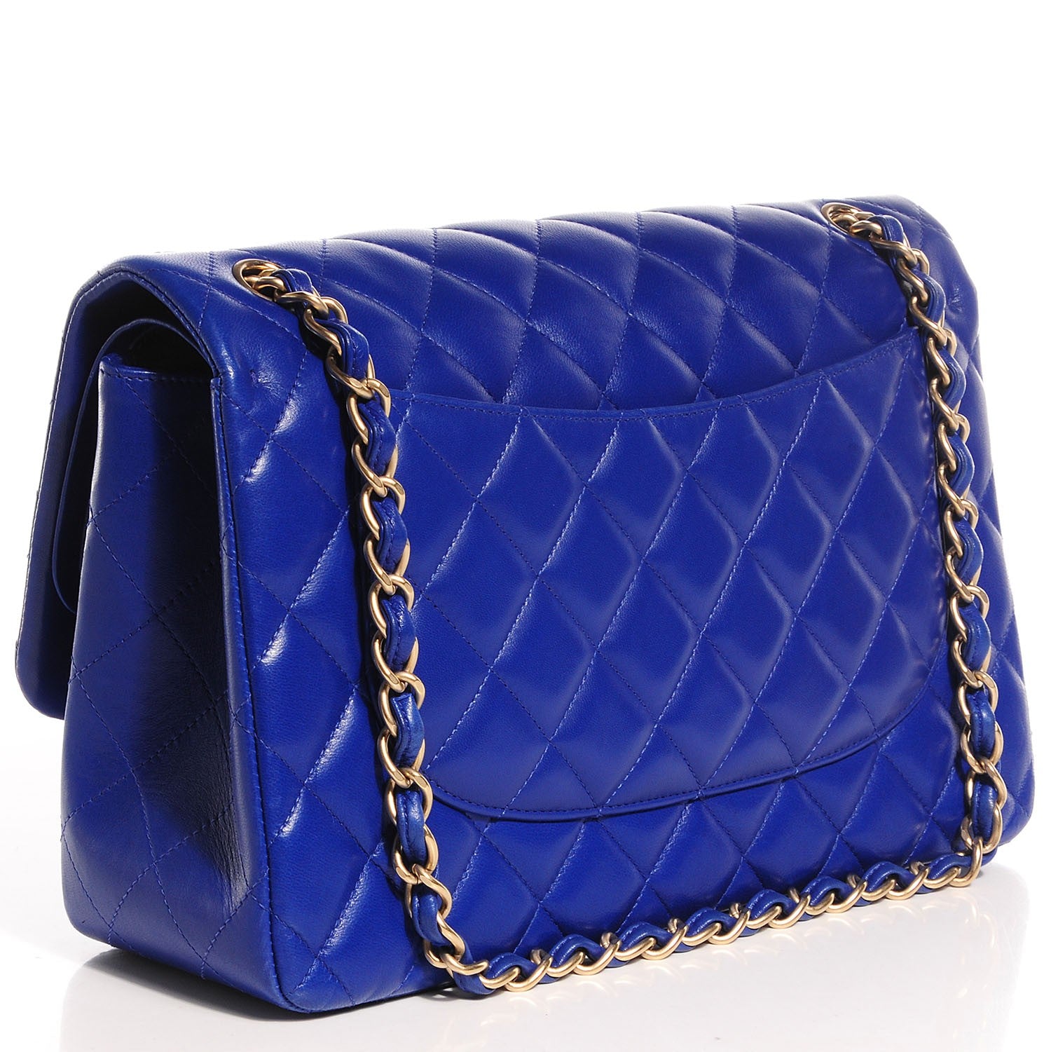 Chanel Lambskin Quilted Jumbo Double Flap Dark Blue 3 of 9