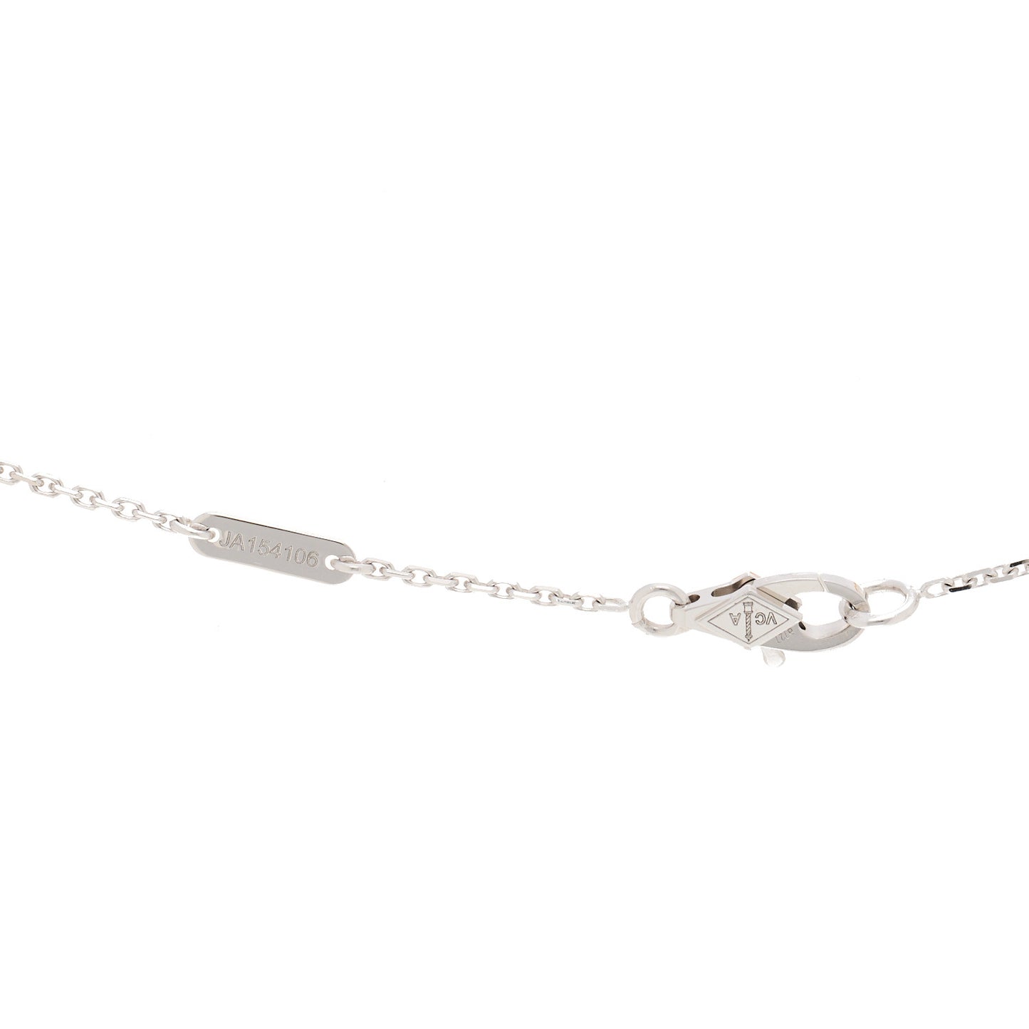 18K White Gold Diamond Sweet Alhambra Pendant Necklace