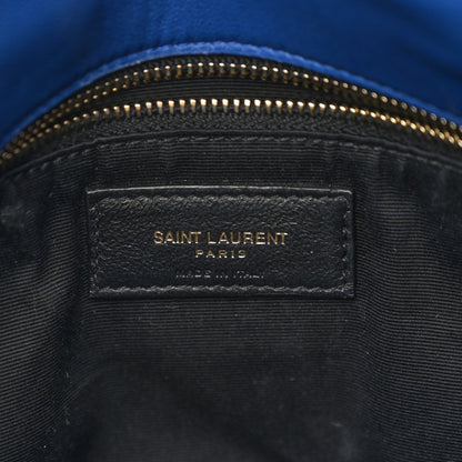 Saint Laurent Lambskin Quilted Small Loulou Puffer Monogram Chain Satchel Majorele Blue 6 of 10