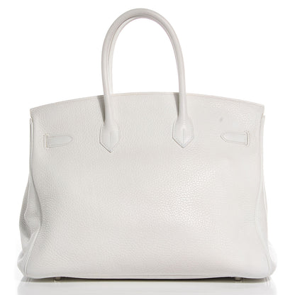 Hermes Taurillon Clemence Lizard Club Birkin 35 Blanc Gris Perle Sanguine 4 of 23