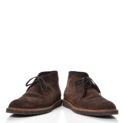 Louis Vuitton Mens Suede Brogues Boots 9.5 Brown 17 of 23