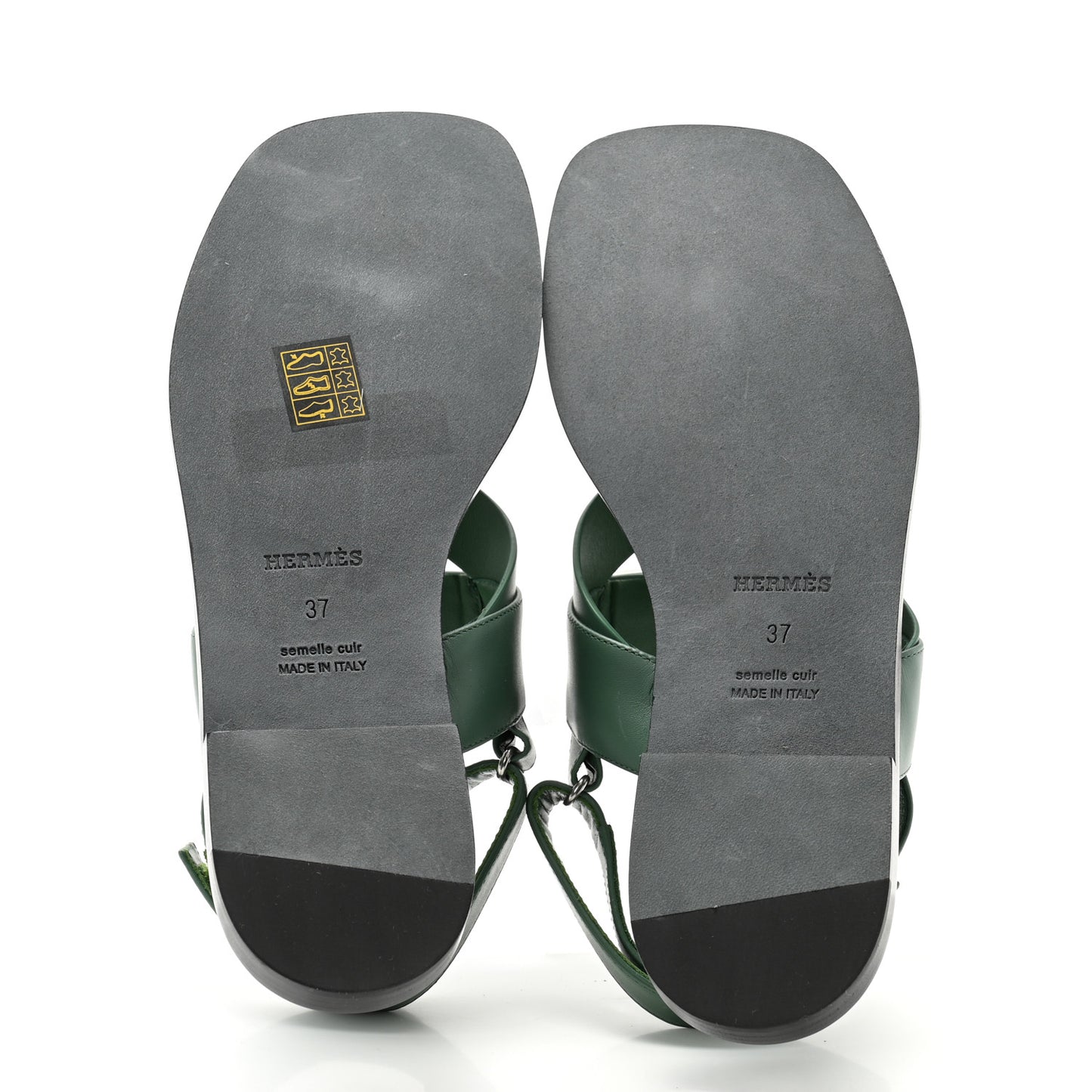 Calfskin Womens Ines Sandals 37 Vert Lierre