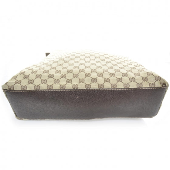GG Monogram Large Web Handle Vertical Tote Dark Brown