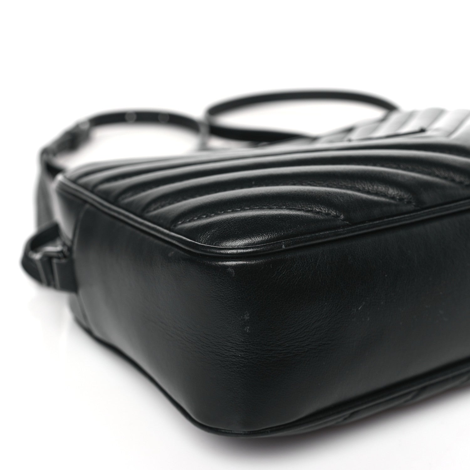 Saint Laurent Calfskin Matelasse Monogram Monochrome Lou Camera Bag Black 8 of 9