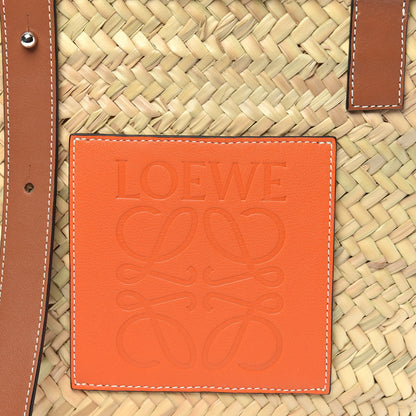 Loewe Raffia Basket Tote Bag Natural Tan Orange 7 of 10