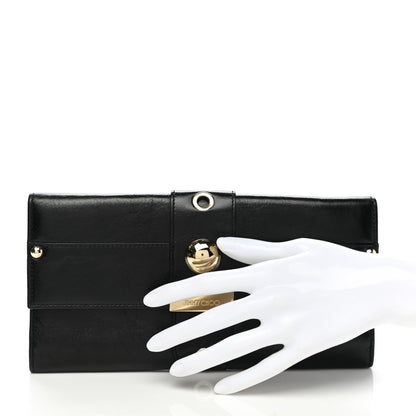 Jimmy Choo Calfskin Studded Reese Clutch Wallet Black 2 of 8
