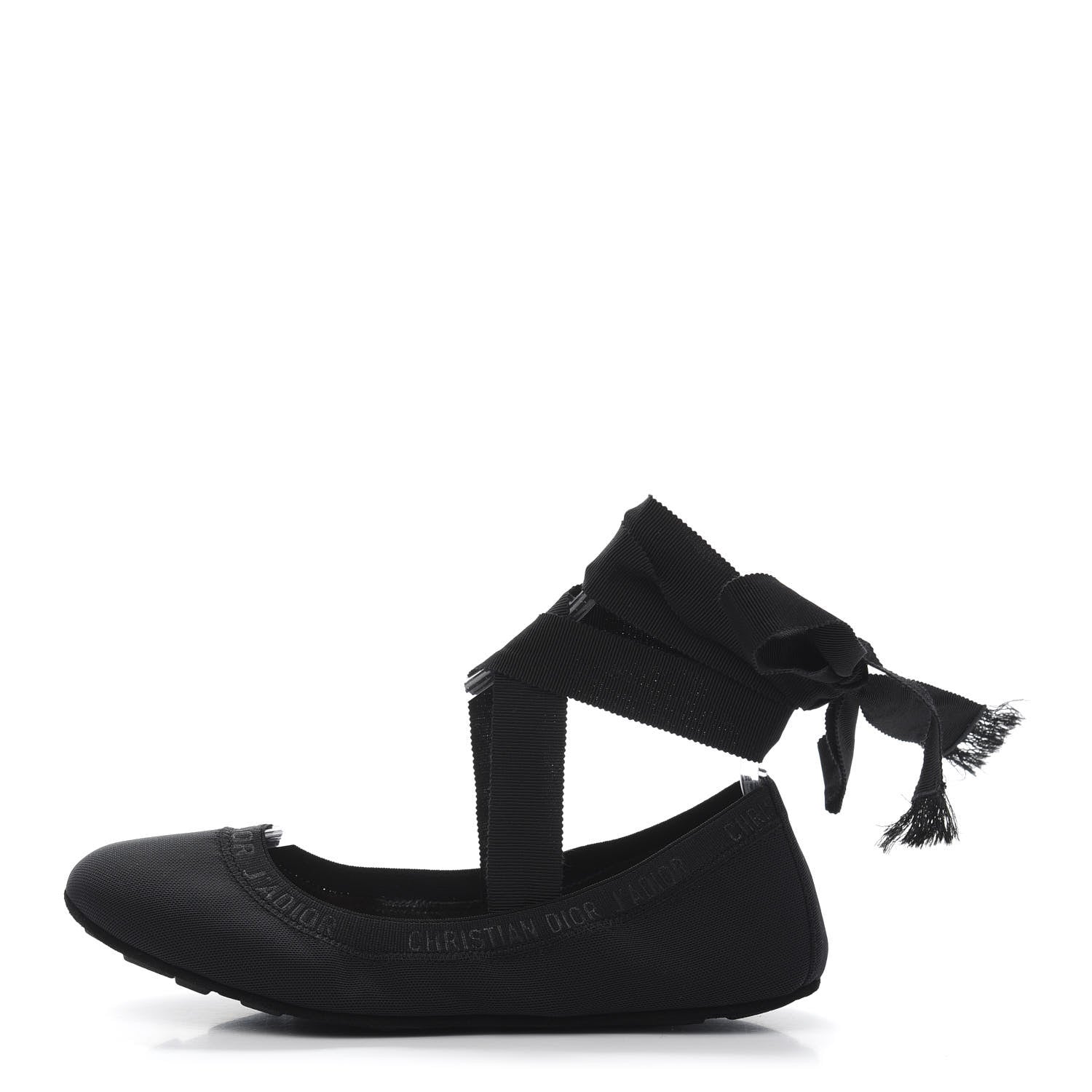 Christian Dior Micro Resille Academy Lace-Up Ballerina Flats 38 Black 1 of 9