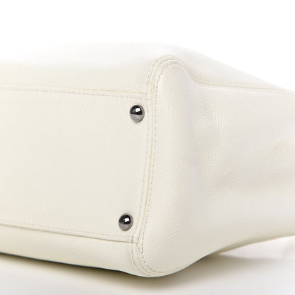 Chanel Calfskin Mademoiselle Lock Cerf Executive Shopper Tote White 7 of 14
