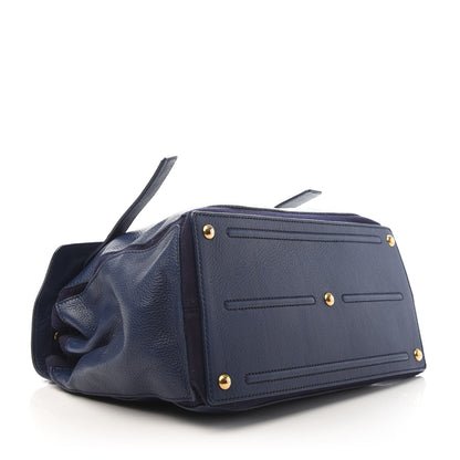 Saint Laurent Calfskin Canvas Medium Muse Two Navy 4 of 9