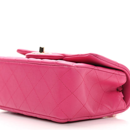 Chanel Lambskin Quilted Mini Rectangular Flap Fuchsia 10 of 11