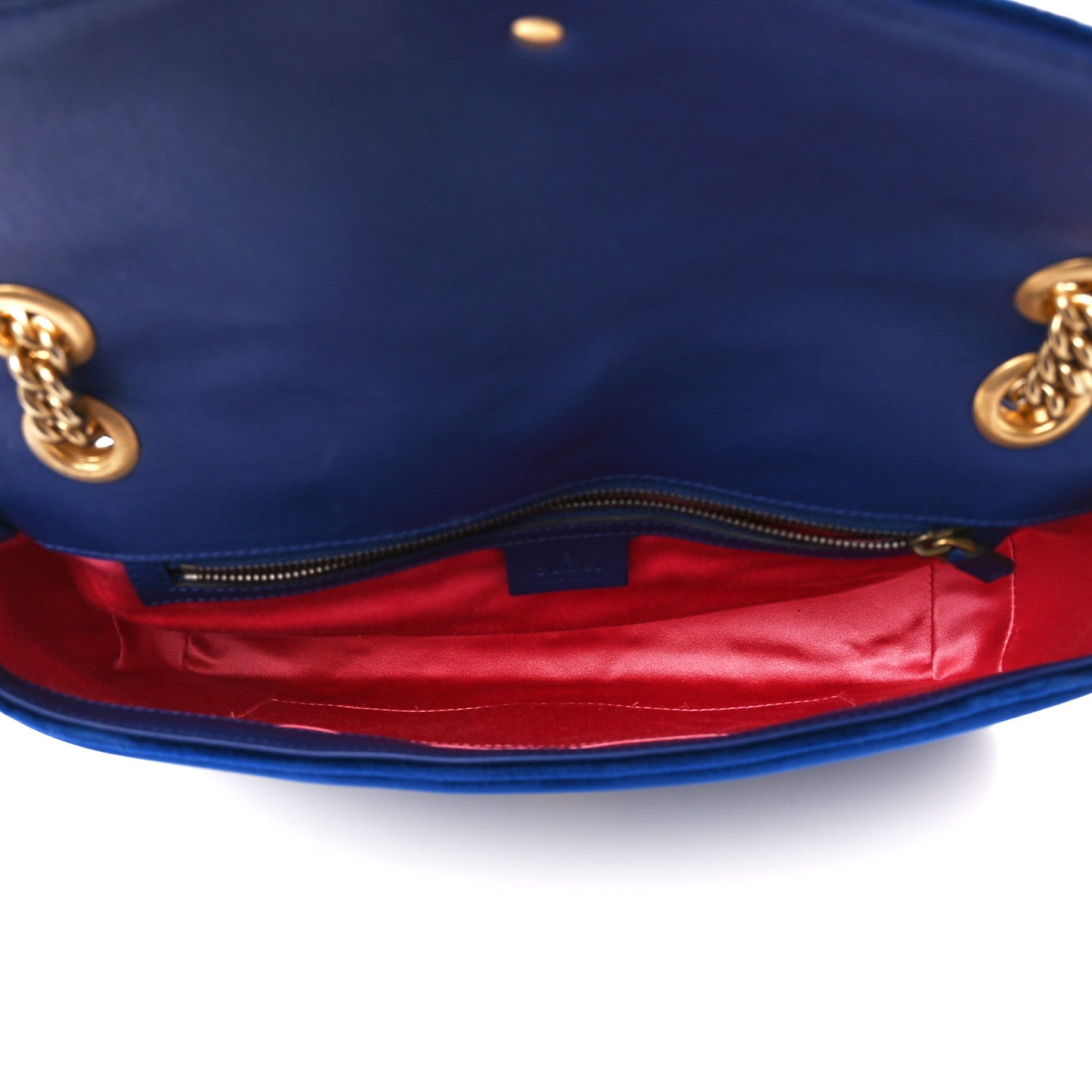 Velvet Matelasse Medium GG Marmont Shoulder Bag Cobalt Blue