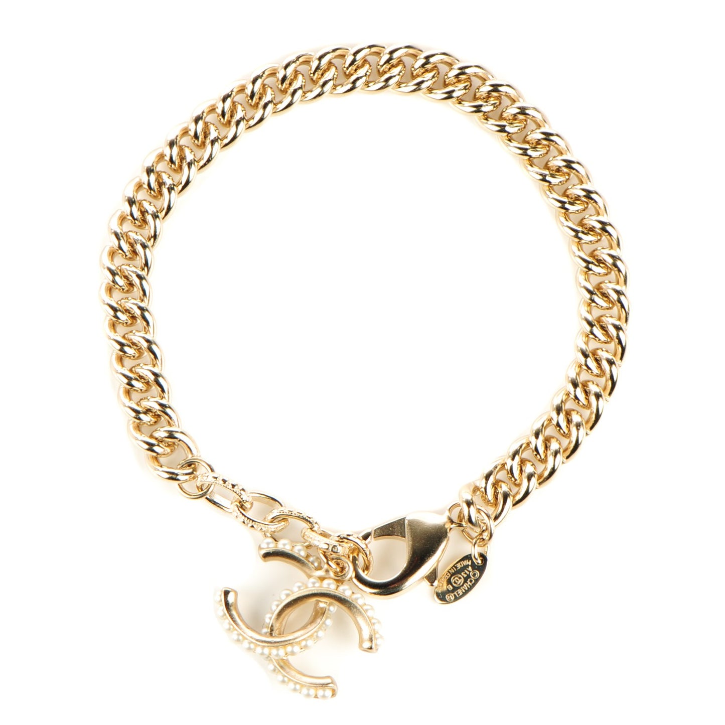 Pearl CC Bracelet Gold